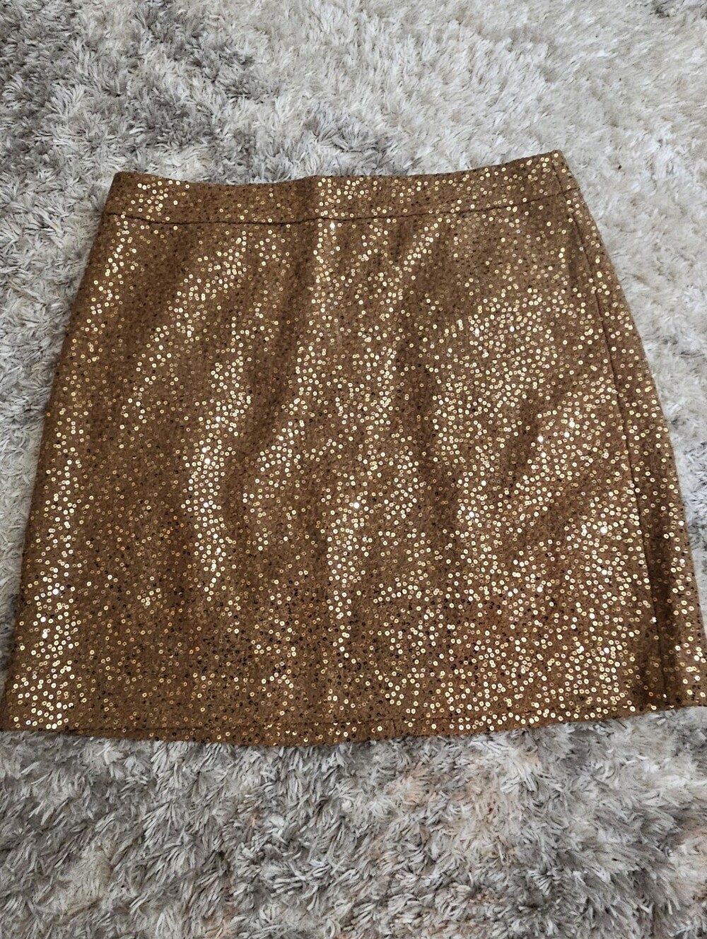 LOFT Gold Sequin Mini Skirt